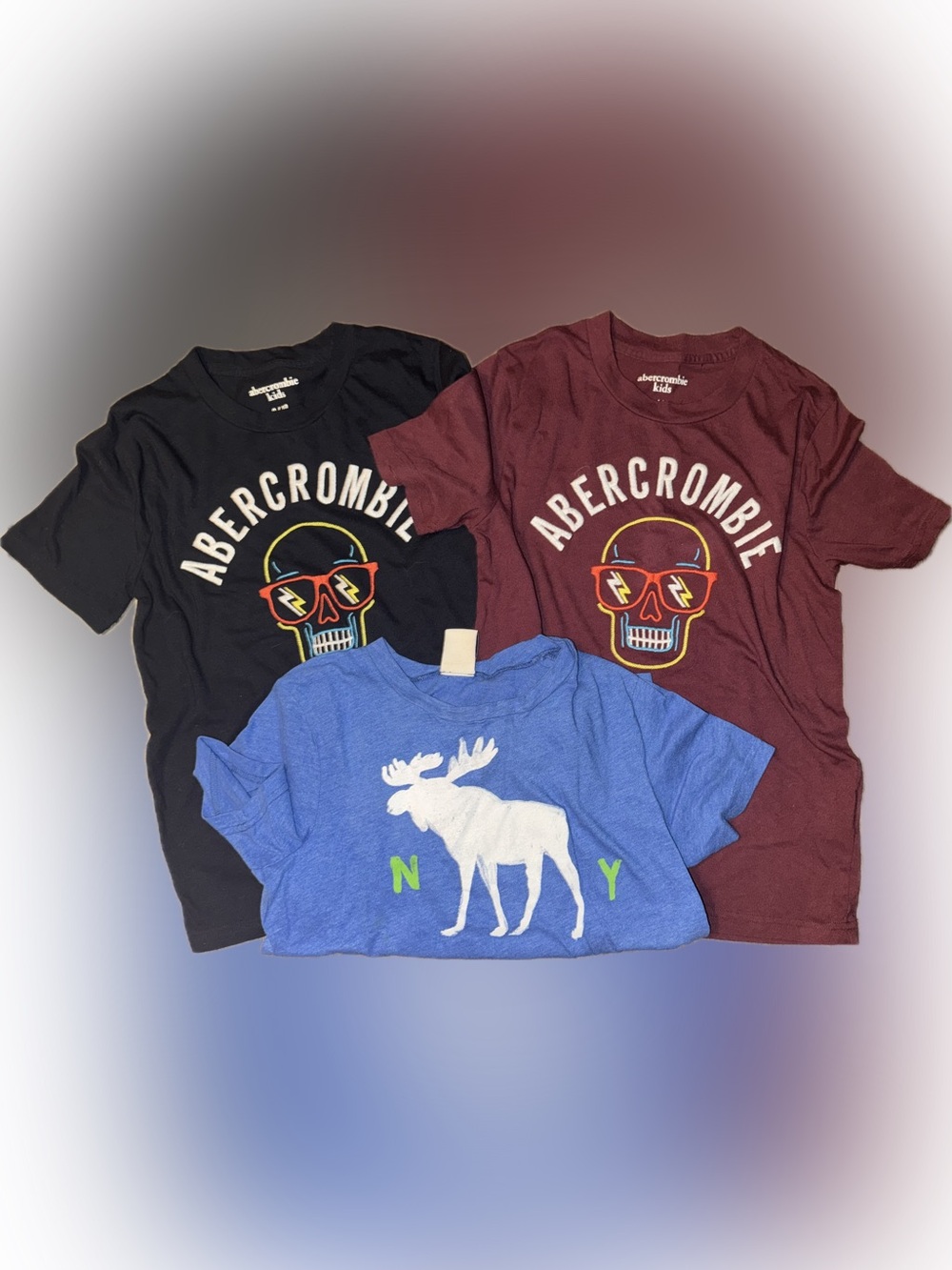 🌸Abercrombie & Fitch Kids Tees - Black, Maroon, Blue